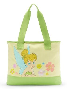 Disney Store Exclusive Tinkerbell Yellow Green Large Canvas Tote Bag NEW